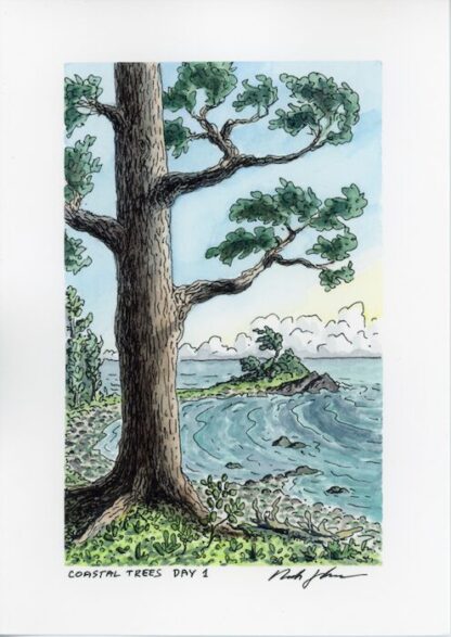 "Coastal Trees Day 1" Original Artwork - Image 2