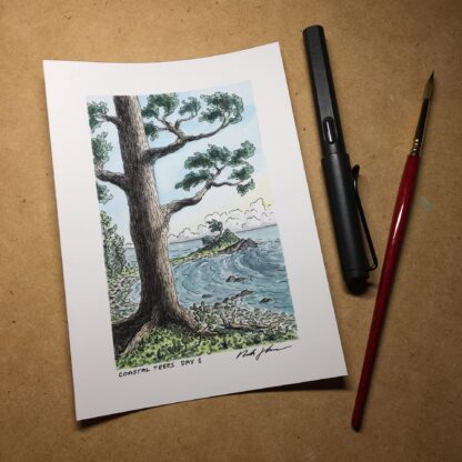 "Coastal Trees Day 1" Original Artwork - Image 5