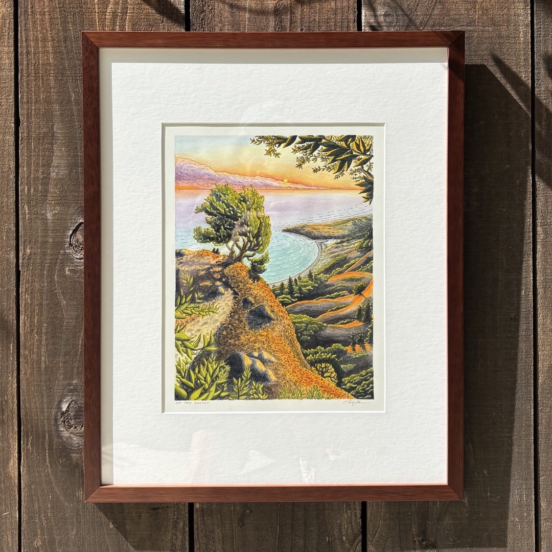 "Mt. Tam Sunset" Original Artwork (Framed)