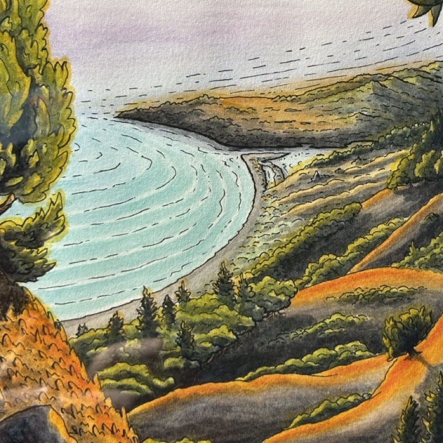 "Mt. Tam Sunset" Original Artwork (Framed) - Image 2