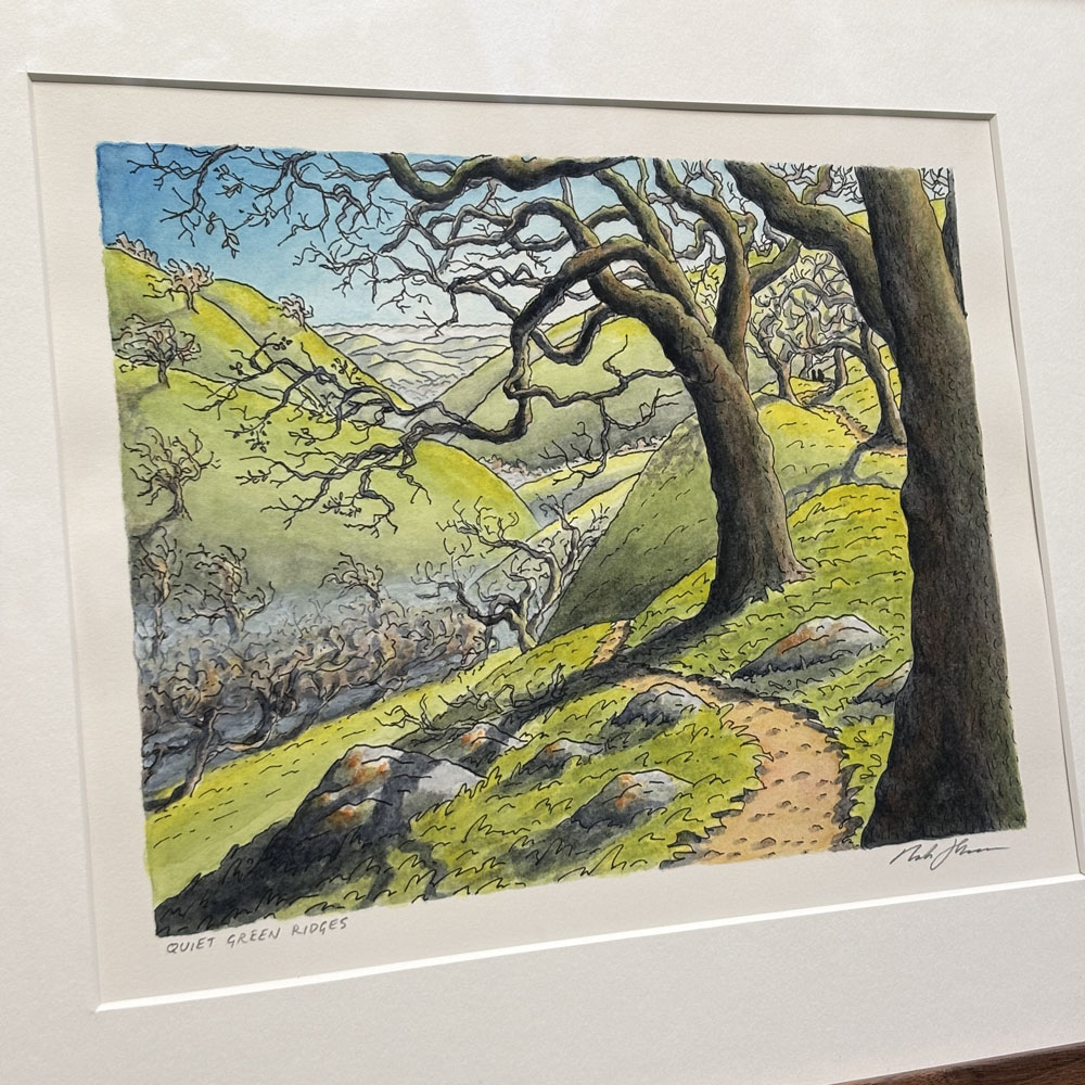 "Quiet Green Ridges" Original Artwork (Framed) - Image 2