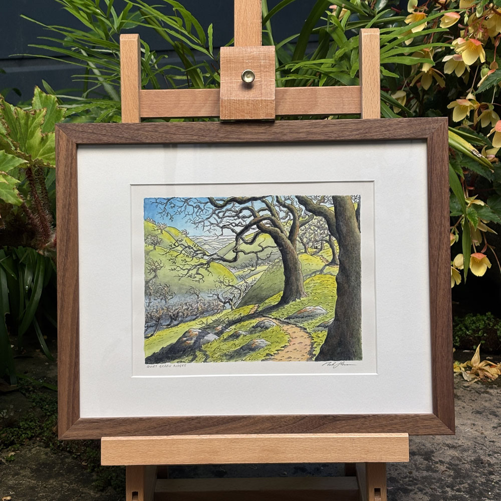 "Quiet Green Ridges" Original Artwork (Framed)