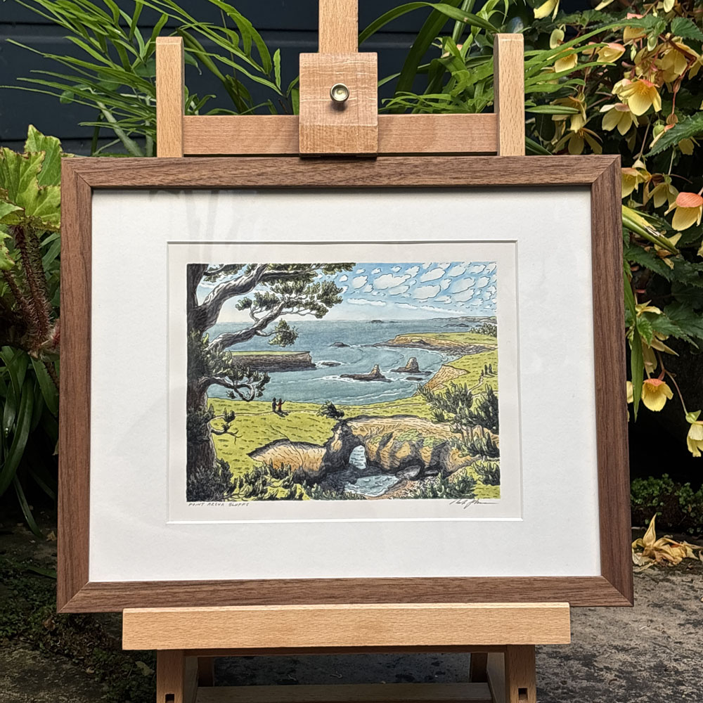 "Point Arena Bluffs" Original Artwork (Framed)